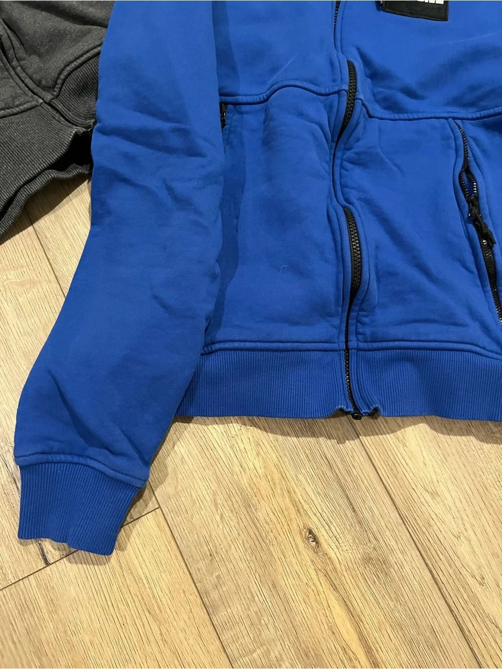 The North Face Men’s Hooded Zip Jacket — Royal Blue & Charcoal